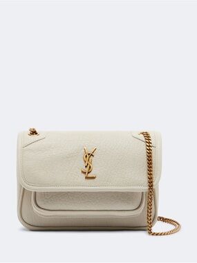 YSL NIKKI MINI BAG SAINT LAURENT VINTAGE WHITE W/GOLD HW LIKE NEW LMBSKN LEATHER